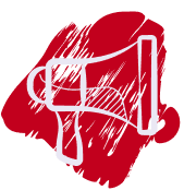 A logo of a white megaphone on a red background